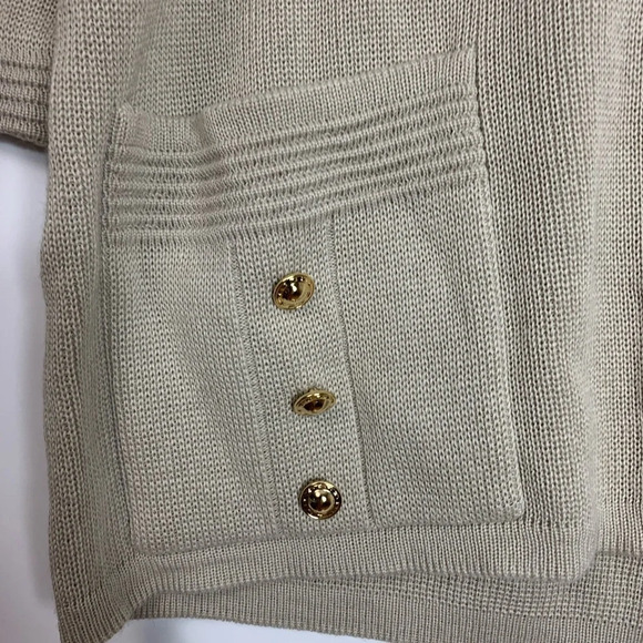 Grazia Made In Italy Wool Blend Button Front Cardigan  Neutral Womens Sz 14 Luxe - Picture 7 of 10